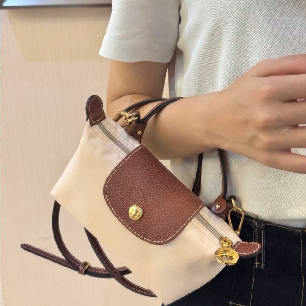 Longchamp Cream and Brown Mini Top-Handle Crossbody - Picture 3 of 4